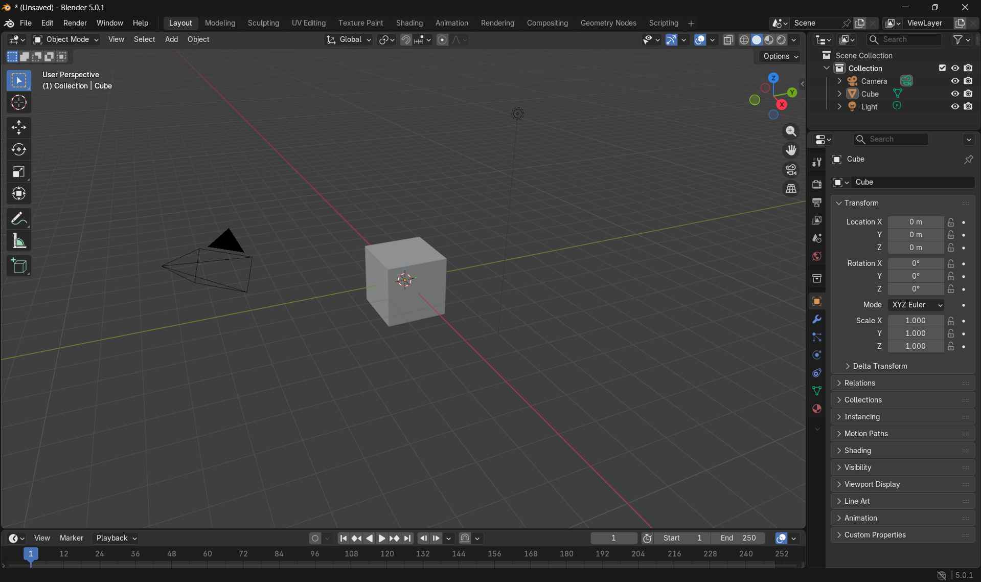 Blender general startup screen